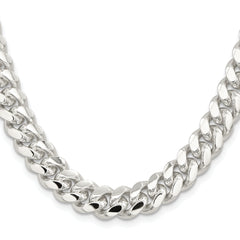 Sterling Silver Rhodium-plated 10.7mm Polished Domed Curb Chain