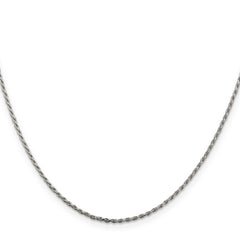 Sterling Silver Rhodium-plated 1.5mm Diamond-cut Rope Chain With 4in ext.