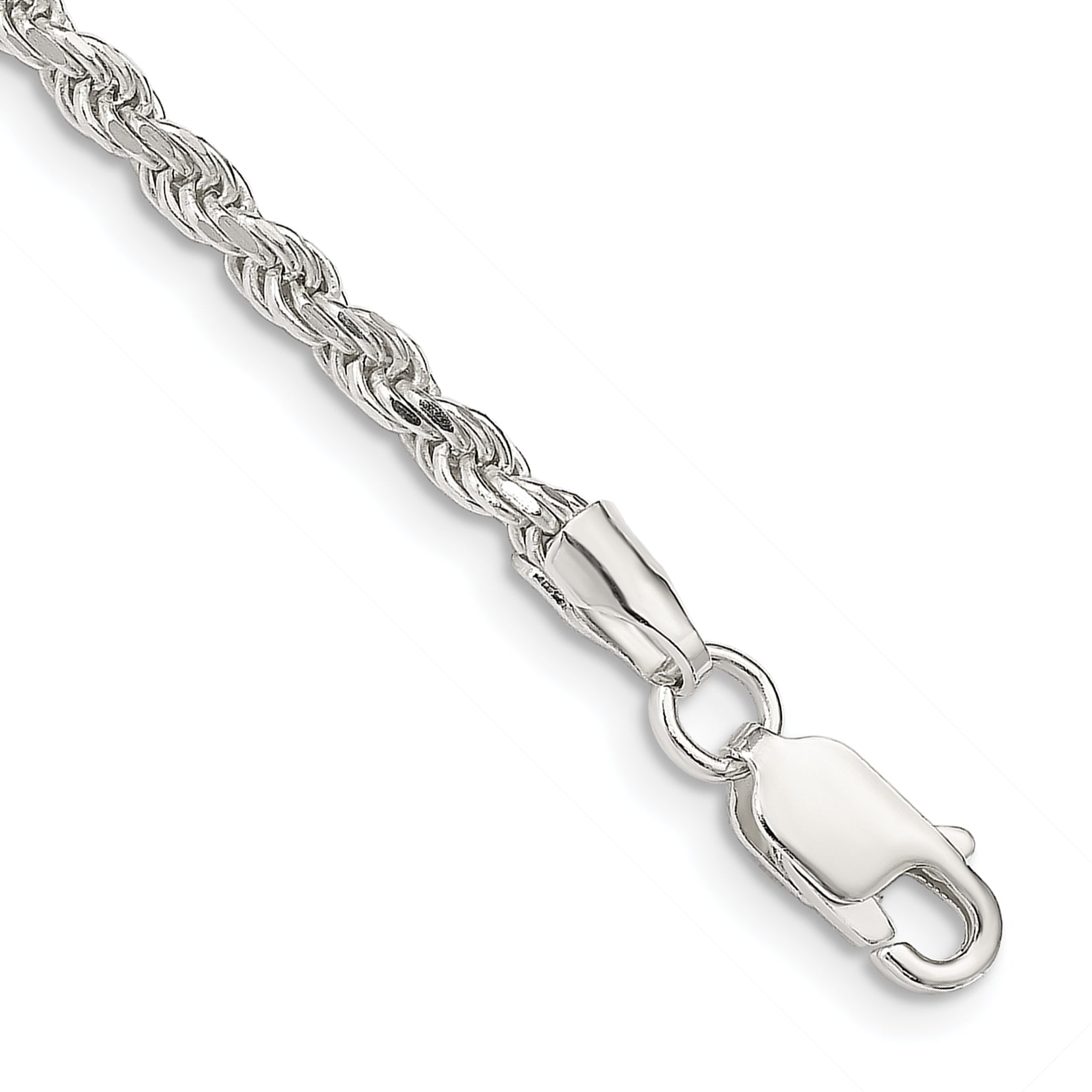 Sterling Silver 2.75mm Diamond-cut Rope Chain