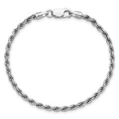 Sterling Silver Rhodium-plated 2.75mm Diamond-cut Rope Chain