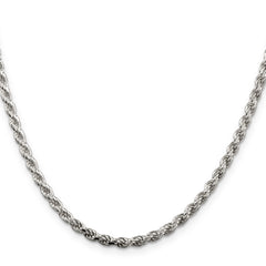 Sterling Silver 3.2mm Diamond-cut Rope Chain