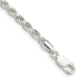 Sterling Silver 3.2mm Diamond-cut Rope Chain