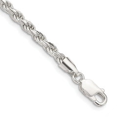 Sterling Silver 3.2mm Diamond-cut Rope Chain