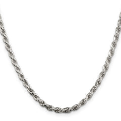 Sterling Silver 3.75mm Diamond-cut Rope Chain