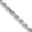 Sterling Silver Rhodium-plated 3.75mm Diamond-Cut Rope Chain