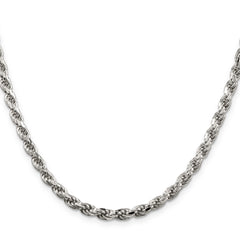 Sterling Silver 4.6mm Diamond-cut Rope Chain