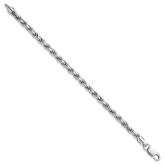 Sterling Silver Rhodium-plated 4.6mm Diamond-cut Rope Chain