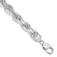 Sterling Silver Rhodium-plated 9.0mm Diamond-cut Rope Chain