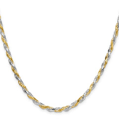 Sterling Silver And Vermeil 3.5mm Diamond-cut Rope Chain