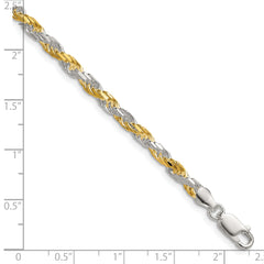 Sterling Silver And Vermeil 3.5mm Diamond-cut Rope Chain