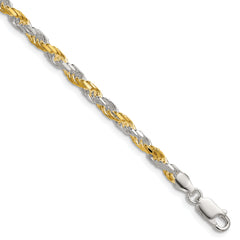 Sterling Silver And Vermeil 3.5mm Diamond-cut Rope Chain
