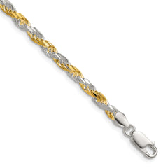 Sterling Silver And Vermeil 3.5mm Diamond-cut Rope Chain