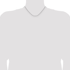 Sterling Silver Rhodium-plated 1.3mm 8 Sided D/C Double Spiga Chain