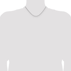 Sterling Silver Rhodium-plated 1.45mm 8 Sided D/C Double Spiga Chain