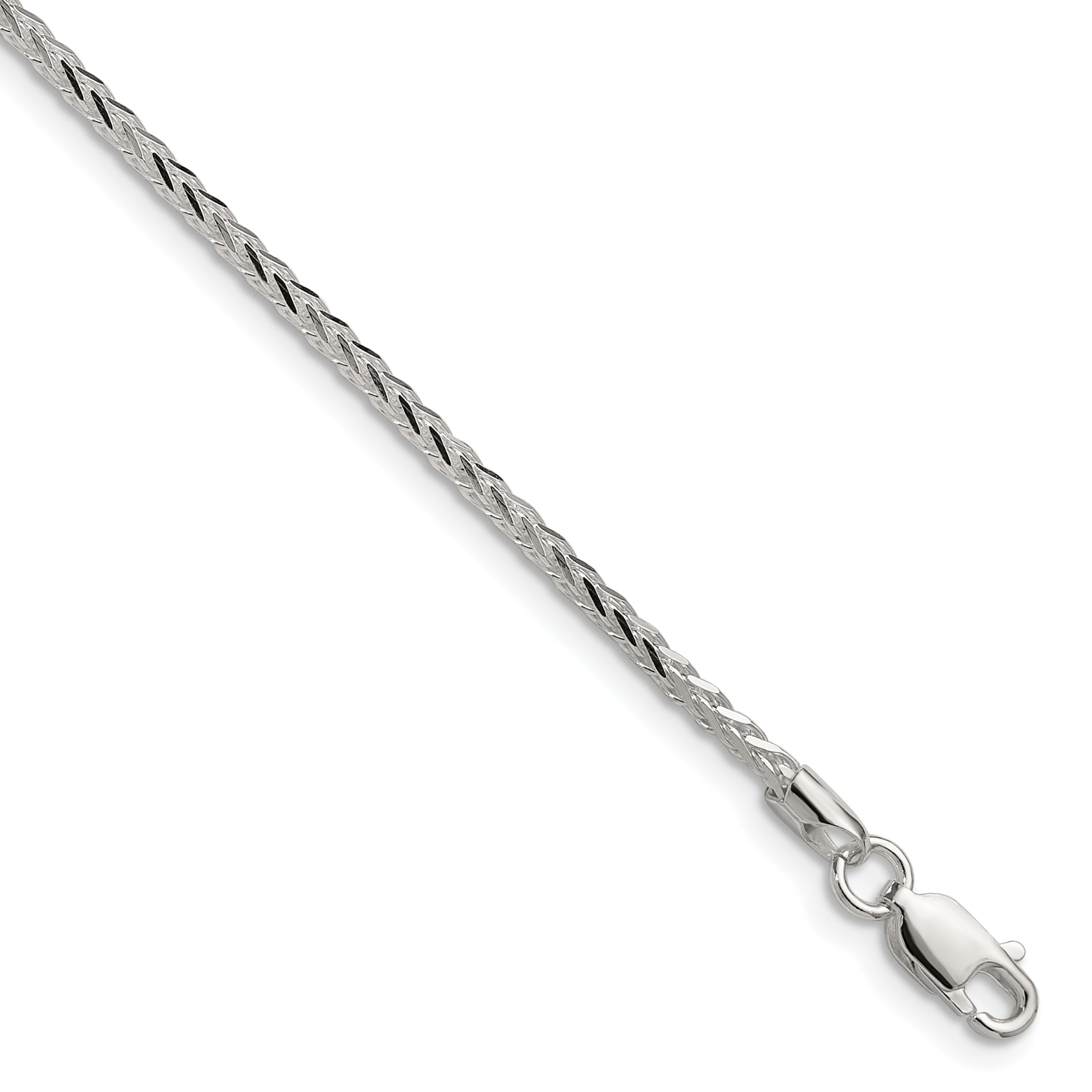 Sterling Silver 2.0mm 8 Sided D/C Double Spiga Chain