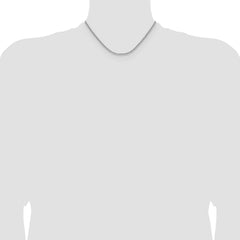 Sterling Silver Rhodium-plated 2.0mm 8 Sided D/C Double Spiga Chain