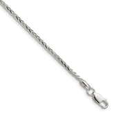 Sterling Silver 2.0mm 8 Sided D/C Double Spiga Chain