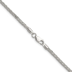 Sterling Silver 2.5mm 8 Sided D/C Double Spiga Chain