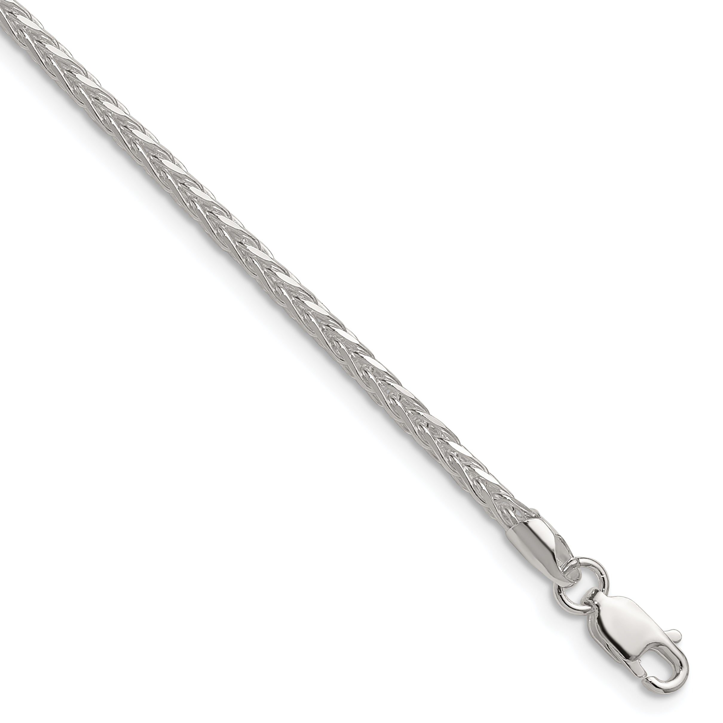 Sterling Silver 2.5mm 8 Sided D/C Double Spiga Chain