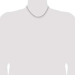 Sterling Silver Rhodium-plated 2.5mm 8 Sided D/C Double Spiga Chain