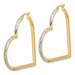 Sterling Silver 18K Gold-plated Diamond Mystique Heart Hoop Earrings