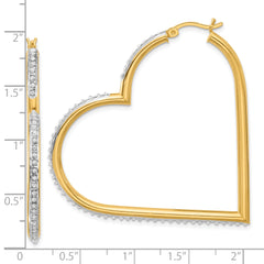 Sterling Silver 18K Gold-plated Diamond Mystique Heart Hoop Earrings