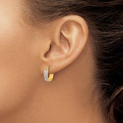 Sterling Silver 18K Gold-plated Diamond Mystique Hoop Earrings