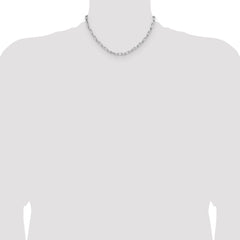 Sterling Silver Rhodium-plated 4.65mm D/C Forzantine Chain