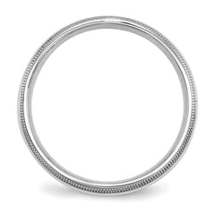 SS Rhodium-plated 5mm Comfort Fit Double Milgrain Size 13.5 Band