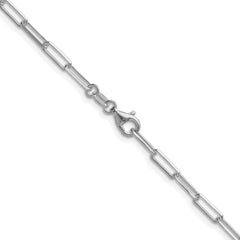Sterling Silver Rhodium-plated 3.1mm D/C Paperclip Chain