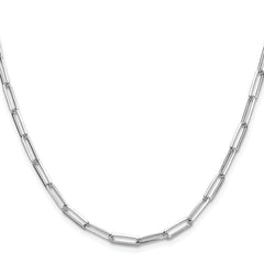 Sterling Silver Rhodium-plated 3.5mm D/C Paperclip Chain