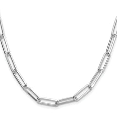 Sterling Silver Rhodium-plated 5.5mm D/C Paperclip Chain