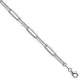 Sterling Silver Rhodium-plated 5.5mm D/C Paperclip Chain