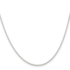 Sterling Silver Rhodium-plated 1.3mm Solid Rope Chain