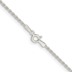 Sterling Silver Rhodium-plated 1.5mm Solid Rope Chain