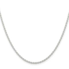 Sterling Silver Rhodium-plated 1.8mm Solid Rope Chain