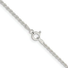 Sterling Silver Rhodium-plated 1.8mm Solid Rope Chain