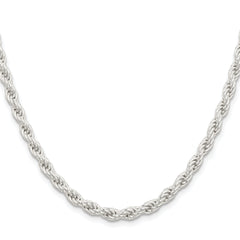 Sterling Silver Rhodium-plated 5mm Solid Rope Chain