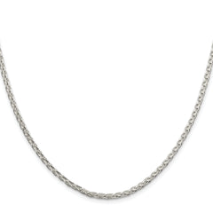 Sterling Silver Rhodium-plated 2.75mm Diamond-cut Spiga Chain