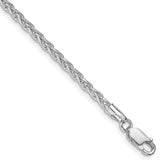 Sterling Silver Rhodium-plated 2.75mm Diamond-cut Spiga Chain
