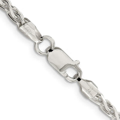 Sterling Silver 3.5mm Diamond-cut Spiga Chain