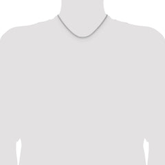 Sterling Silver Rhodium-plated 2.1mm Diamond-cut Square Spiga Chain