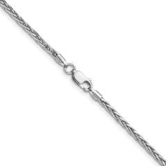 Sterling Silver Rhodium-plated 2.5mm Diamond-cut Square Spiga Chain