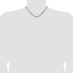 Sterling Silver Rhodium-plated 2.5mm Diamond-cut Square Spiga Chain