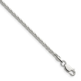 Sterling Silver 2.5mm Diamond-cut Square Spiga Chain