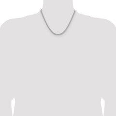 Sterling Silver Rhodium-plated 3.5mm Diamond-cut Square Spiga Chain