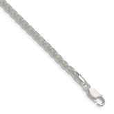 Sterling Silver 3.5mm Diamond-cut Square Spiga Chain