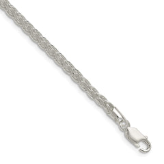 Sterling Silver 3.5mm Diamond-cut Square Spiga Chain
