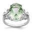 Sterling Silver Rhodium Green Quartz & Diamond Ring - Sophia Jewelers