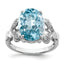 Swiss Blue Topaz Diamond Ring in Sterling Silver (0.01 ct. tw.), Size 7 - Sophia Jewelers